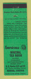 Matchbook Cover - Mineral Tea Room Mineral VA Perkins Americana GREEN