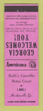 Matchbook Cover - Camellia Motor Court Hawkinsville GA Perkins Americana PINK