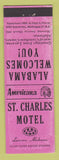 Matchbook Cover - St Charles Motel Luverne AL Perkins Americana PINK