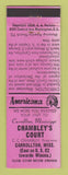 Matchbook Cover - Chamberley's Court Carrollton MS Perkins Americana PINK