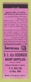 Matchbook Cover - DE Scisinger Dairy Supply Le Roy OH Perkins Americana PINK