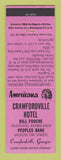 Matchbook Cover - Crawfordville Hotel GA Perkins Americana PINK