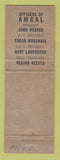 Matchbook Cover - AMCAL Match Club Fresno CA 1959 WEAR Perkins Americana PINK