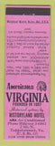 Matchbook Cover - Historyland Motel Tappahannock VA Perkins Americana PINK