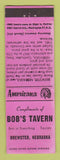 Matchbook Cover - Bob's Tavern Brewster NE Perkins Americana PINK