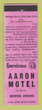 Matchbook Cover - Aaron Motel Boydton VA WEAR Perkins Americana PINK