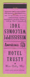 Matchbook Cover - Hotel Trusty Water Valley MS Perkins Americana PINK