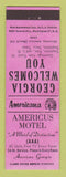 Matchbook Cover - Americus Motel GA Perkins Americana PINK