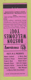 Matchbook Cover - RMS Convention Boston MA 1960 Perkins Americana PINK