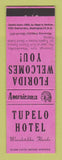 Matchbook Cover - Tupelo Hotel Wewahitchka FL Perkins Americana PINK