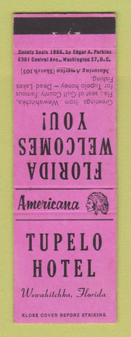 Matchbook Cover - Tupelo Hotel Wewahitchka FL Perkins Americana PINK