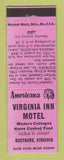 Matchbook Cover - Virginia Inn Rustburg VA Perkins Americana PINK