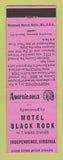 Matchbook Cover - Motel Black Rock Independence VA Perkins Americana PINK