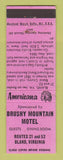 Matchbook Cover - Brushy Mountain Motel Bland VA Perkins Americana PINK