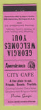 Matchbook Cover - City Cafe Preston GA Perkins Americana PINK