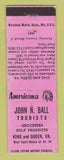 Matchbook Cover John Ball Gulf oil gas King and Queen VA Perkins Americana PINK
