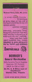 Matchbook Cover - Berrier's General Store Charles City VA Perkins Americana PINK