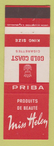Matchbook Cover - Miss Helen Beauty Products Golt Coast Cigarettes Belgium