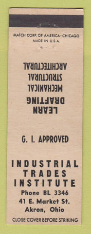 Matchbook Cover - Industrial Trades Institute Akron OH