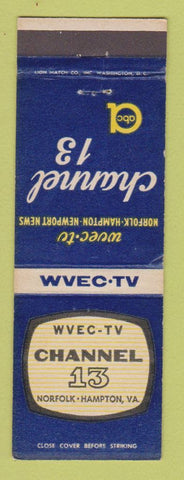 Matchbook Cover - WVEC TV Channel 13 Norfolk Hampton VA McHale's Men Show