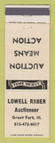 Matchbook Cover - Lowell Raber Auctioneer Grant Park IL