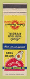 Matchbook Cover - Sun Ray Hams Bacon Pinkney Meat Packing Amarillo TX
