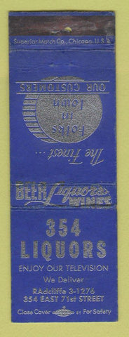 Matchbook Cover - 354 Liquors Chicago? IL WORN