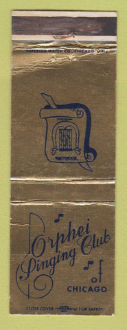 Matchbook Cover - Orphei Singing Club Chicago IL WEAR