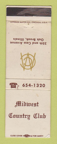 Matchbook Cover - Midwest Country Club Oak Brook IL WEAR