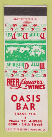 Matchbook Cover - Oasis Bar SAMPLE Christmas WORN BACK