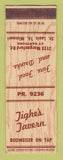 Matchbook Cover - Tighe's Tavern St Louis MO Budweiser Beer SAMPLE WORN BACK