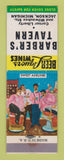 Matchbook Cover - Barber's Tavern Jackson MI SAMPLE WORN BACK