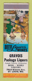 Matchbook Cover - Gravois Package Liquor St Louis MO SAMPLE WORN BACK