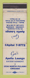 Matchbook Cover - Geo's Apollo Lounge Chicago IL WORN