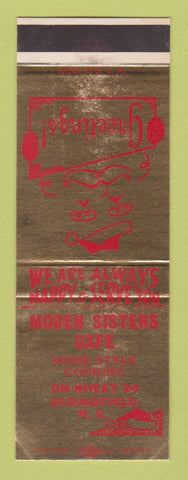 Matchbook Cover - Modern Sisters Cafe Springfield NC Christmas SAMPLE WEAR