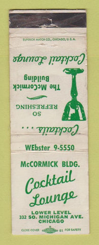 Matchbook Cover - McCormick Building Cocktail Lounge Chicago IL WORN