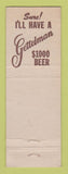 Matchbook Cover - Gettelman Beer Mike Tilkens Tavern Green Bay WI