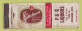 Matchbook Cover - Gettelman Beer P&G Liquors Chicago IL POOR