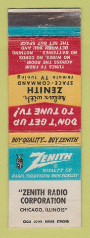 Matchbook Cover - Zenith TV Radio Corp Chicago IL WEAR