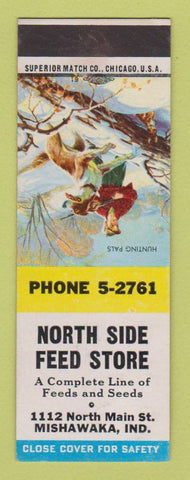 Matchbook Cover - North Side Feed Store Mishawaka IN SAMPLE WORN BACK