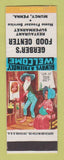 Matchbook Cover - Gerber's Food Center Muncy PA hillbilly SAMPLE WORN BACK