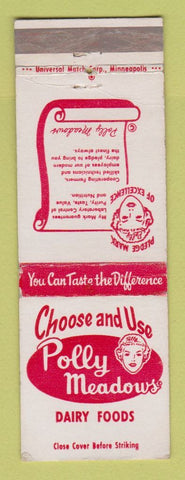 Matchbook Cover - Polly Meadows Dairy Foods girlie WEAR