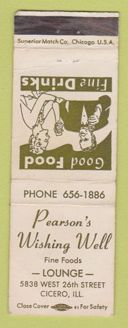 Matchbook Cover - Pearson's Wishing Well Cicero IL