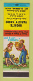 Matchbook Cover - Rockite Variety Store Mount Clemens MI hillbilly SAMPLE