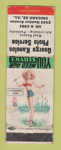 Matchbook Cover - George Kanelos Photo Service Chicago IL pinup WORN
