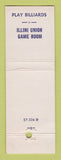 Matchbook Cover - University of Illinois Champaign IL billiards