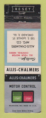 Matchbook Cover - Allis Chalmers Motor Controls C Hicago IL WEAR