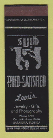 Matchbook Cover - Lewis Jewelry Gifts Sarasota FL SAMPLE WORN BACK