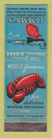 Matchbook Cover - Jimmy's Harbor Restaurant Boston MA