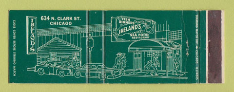 Matchbook Cover - Ireland's Seafood Restaurant Chicago IL Full Length